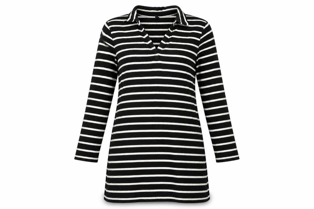 uniclo Womens Black Striped  Pullover Jumper Size S