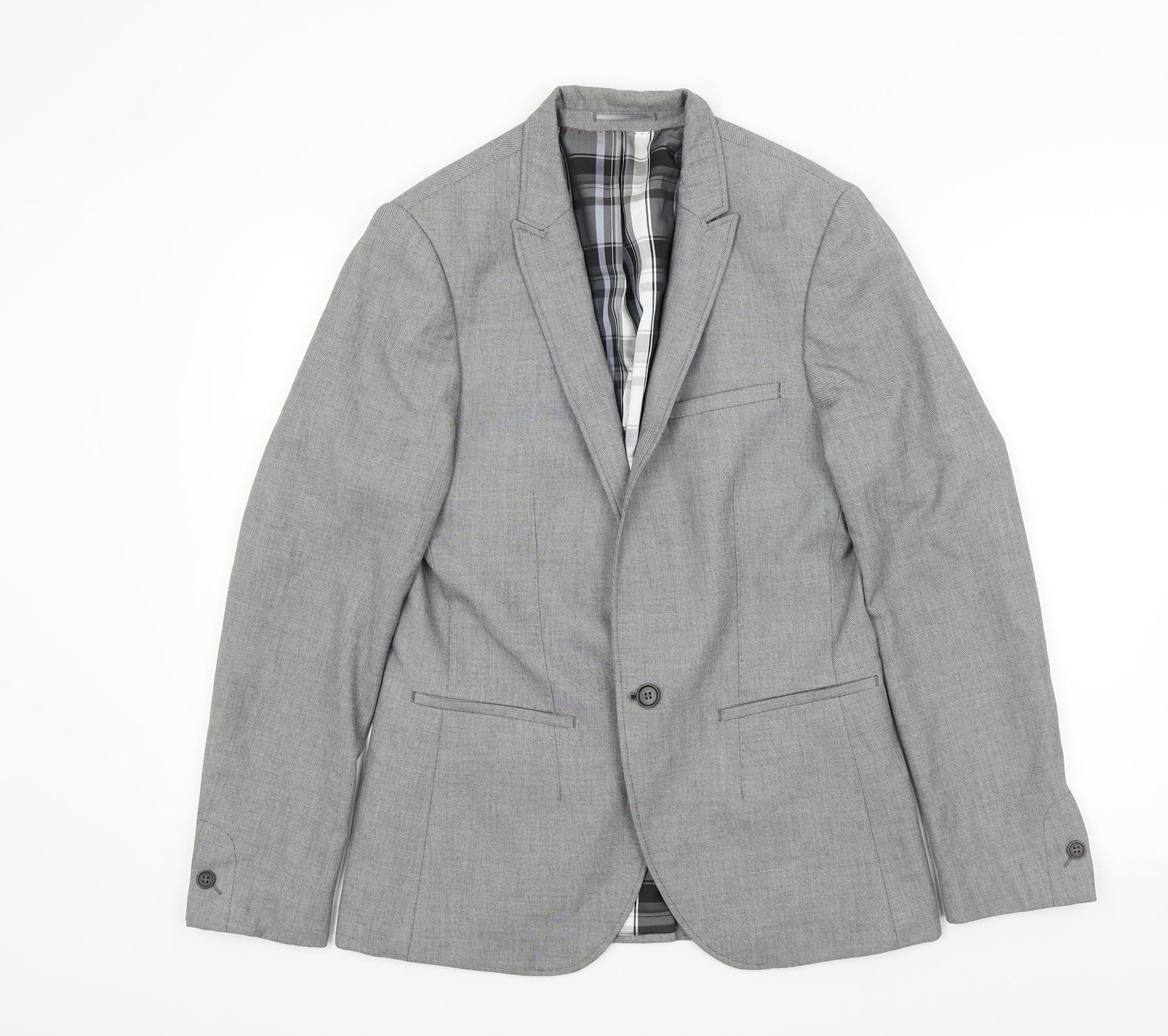 L'ART Mens Grey   Jacket Suit Jacket Size 38