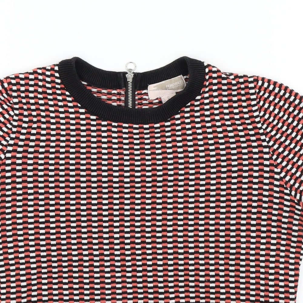 FOREVER 21 Womens Black Check  Pullover Jumper Size XS