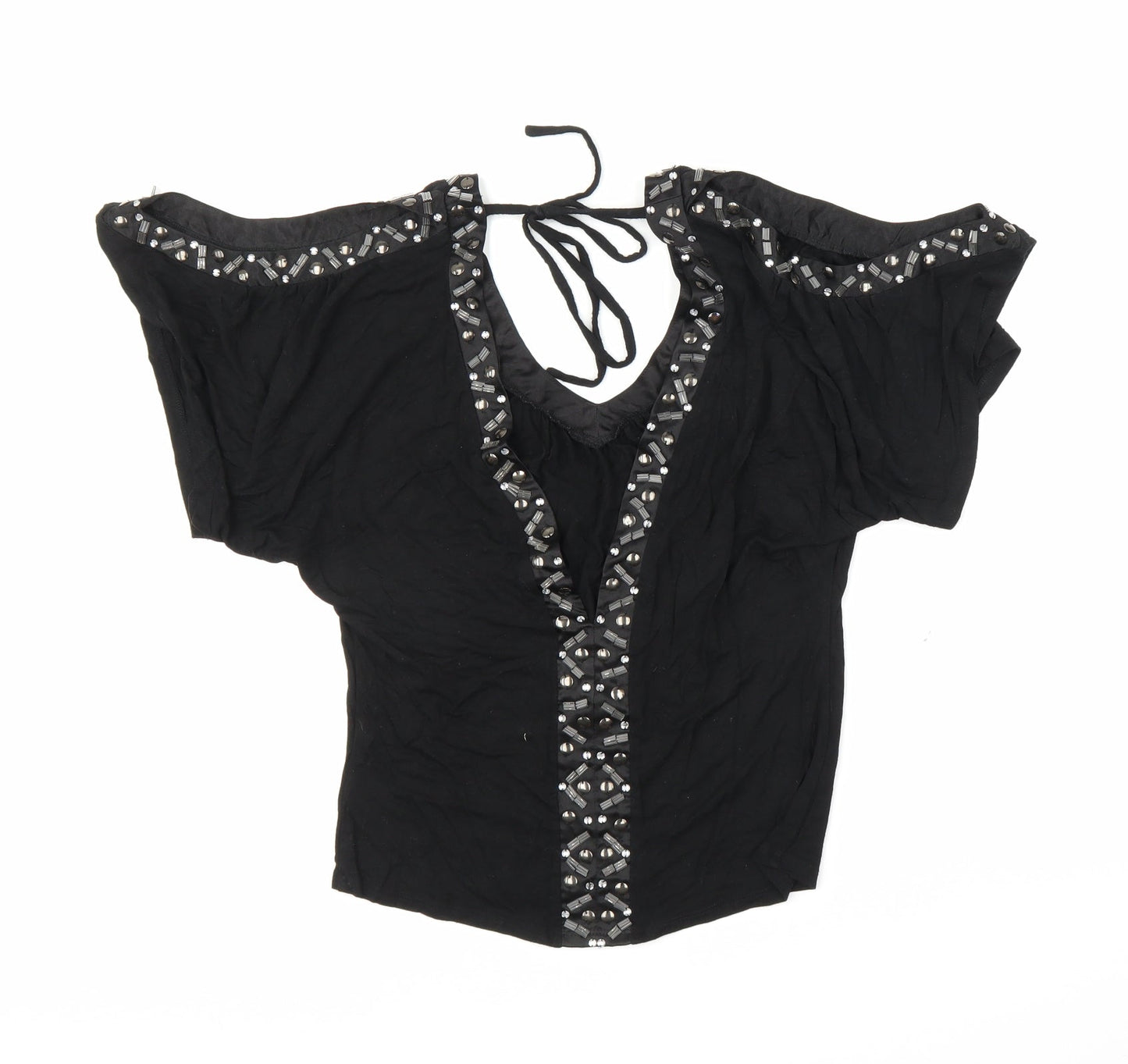 Lipsy London Womens Black   Basic Blouse Size 8