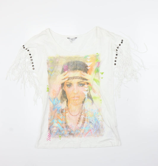 New Look Womens White   Basic T-Shirt Size 8