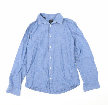 Preloved Select Homme Mens Blue    Button-Up Size 15.5 - Front