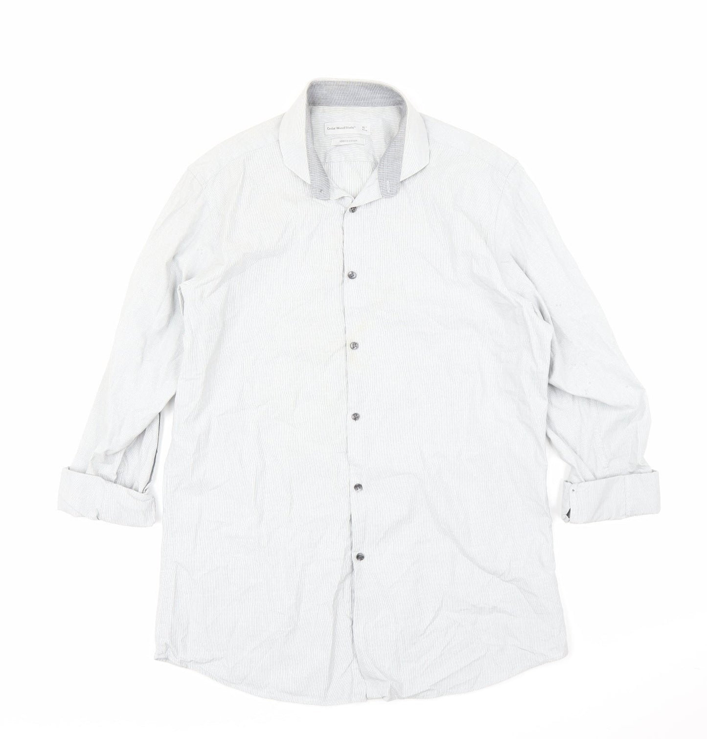 Cedar Wood State Mens Grey    Button-Up Size 16