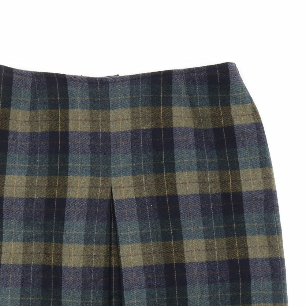 Preworn Womens Blue Plaid  Pleated Skirt Size L