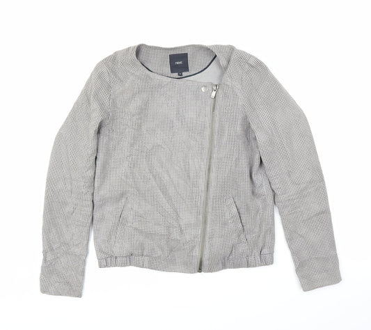 NEXT Womens Grey   Motorcycle Jacket Coat Size 12