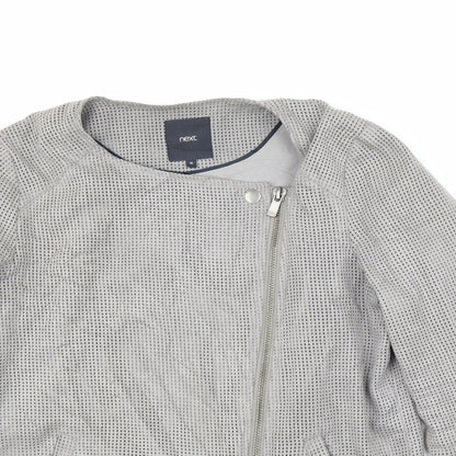 Next Womens Grey   Motorcycle Jacket Coat Size 12