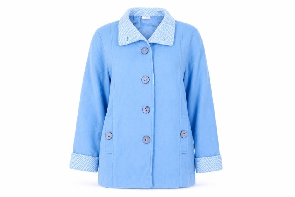 Anne De Lancay Womens Blue   Overcoat Jacket Size S