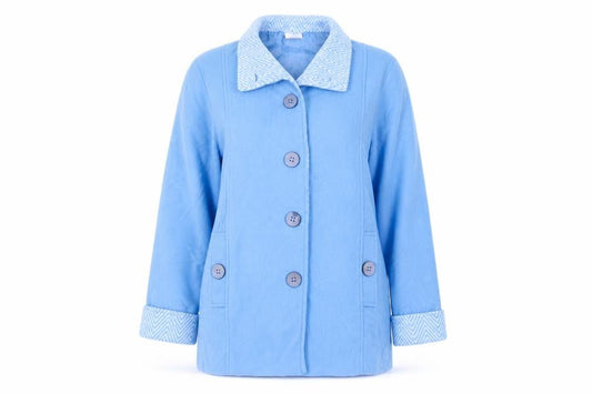 Anne De Lancay Womens Blue   Overcoat Jacket Size S