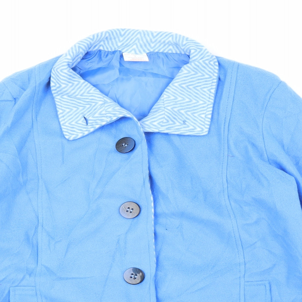 Anne De Lancay Womens Blue   Overcoat Jacket Size S