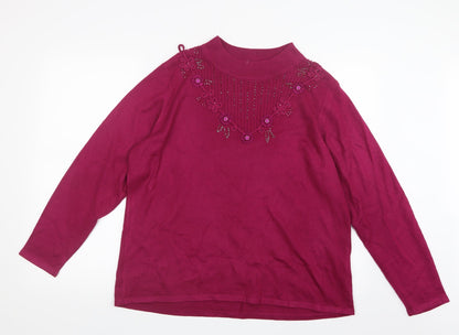 Bonmarché Womens Pink Knit Pullover Jumper Size L