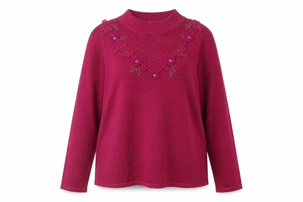 Bonmarché Womens Pink Knit Pullover Jumper Size L