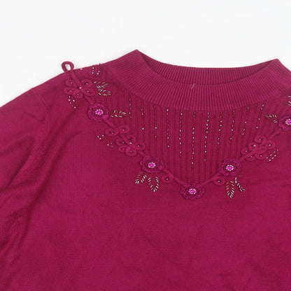 Bonmarché Womens Pink Knit Pullover Jumper Size L