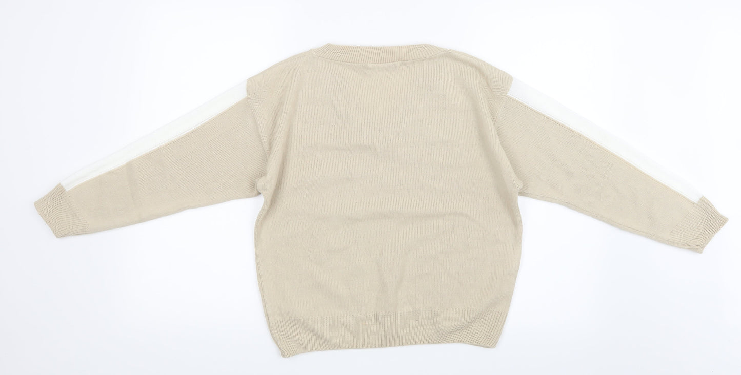 I SAW IT FIRST Womens Beige  Knit Pullover Jumper Size M