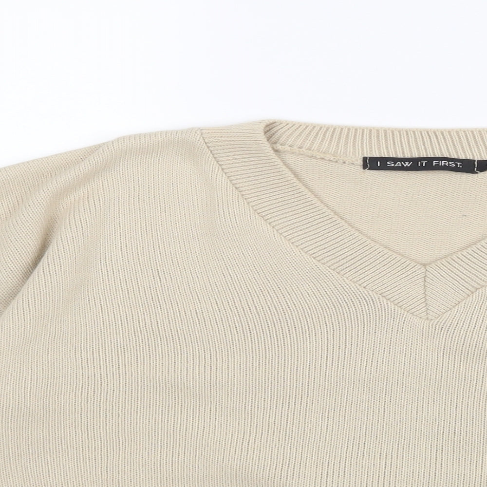 I SAW IT FIRST Womens Beige  Knit Pullover Jumper Size M
