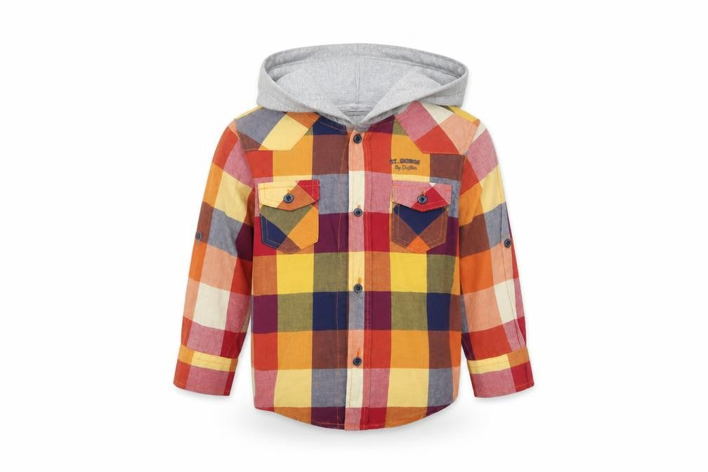 St. George by Duffer Boys Red Check  Basic Button-Up Size 5 Years