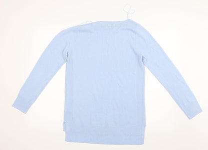 Preloved F&F Womens Blue  Knit Pullover Jumper Size 12 - Back