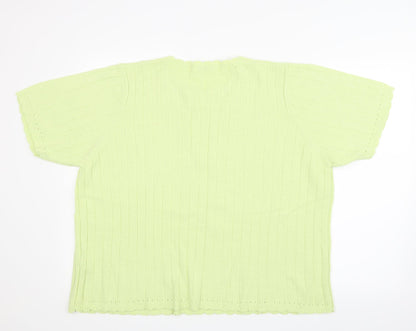Preloved Berkertex Womens Green   Basic T-Shirt Size 22 - Back