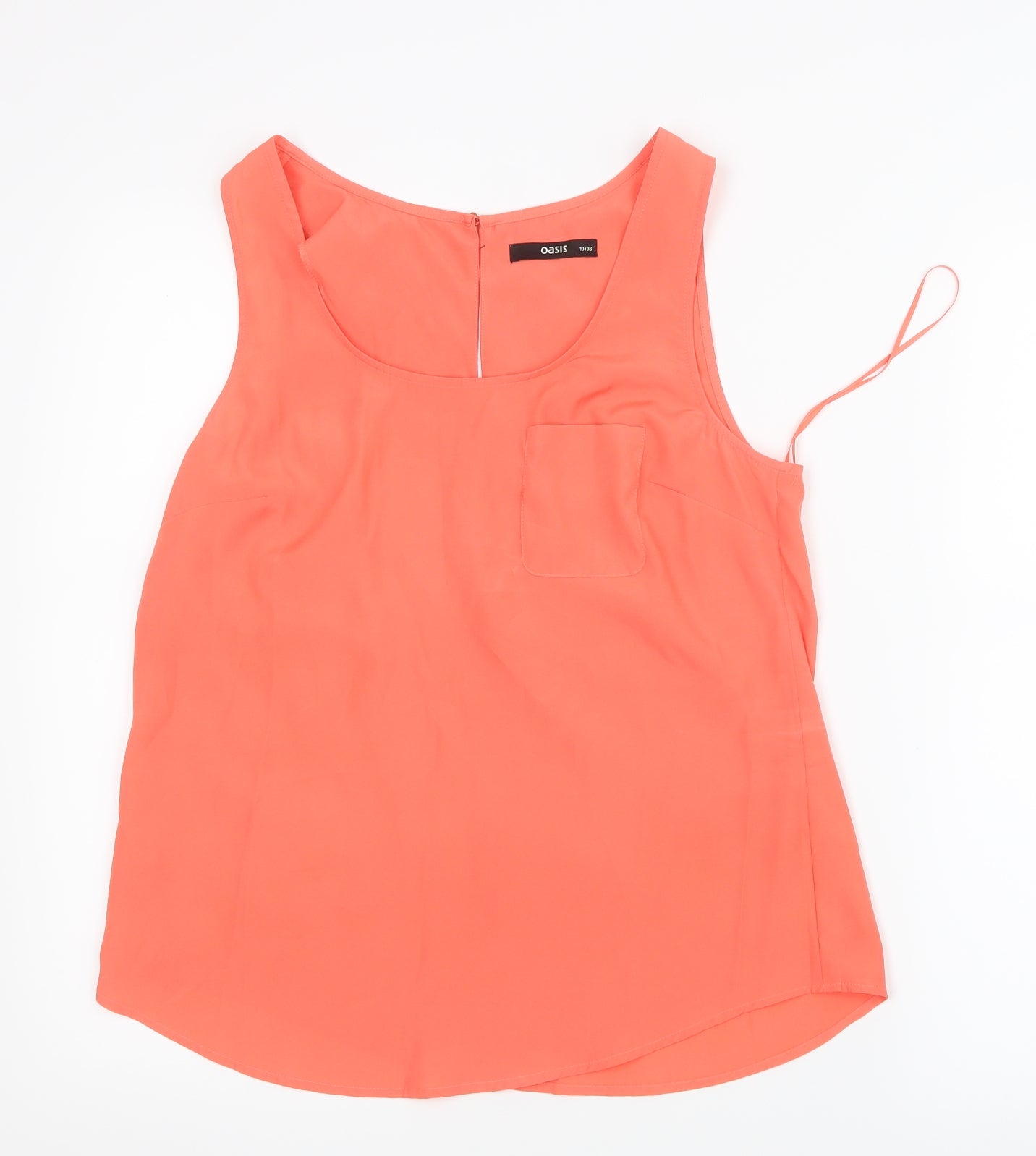 Oasis Womens Orange  Mesh Basic Tank Size 10