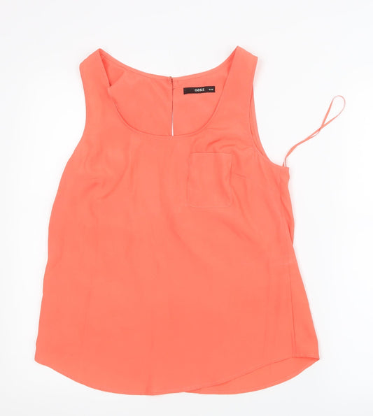 Oasis Womens Orange  Mesh Basic Tank Size 10