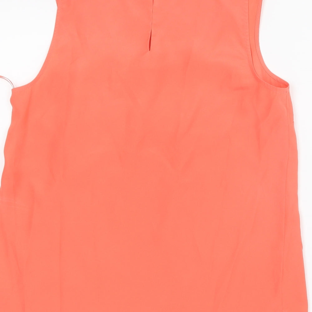 Oasis Womens Orange  Mesh Basic Tank Size 10