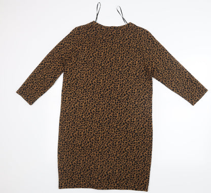 Tu Womens Black Animal Print  Mini  Size 12