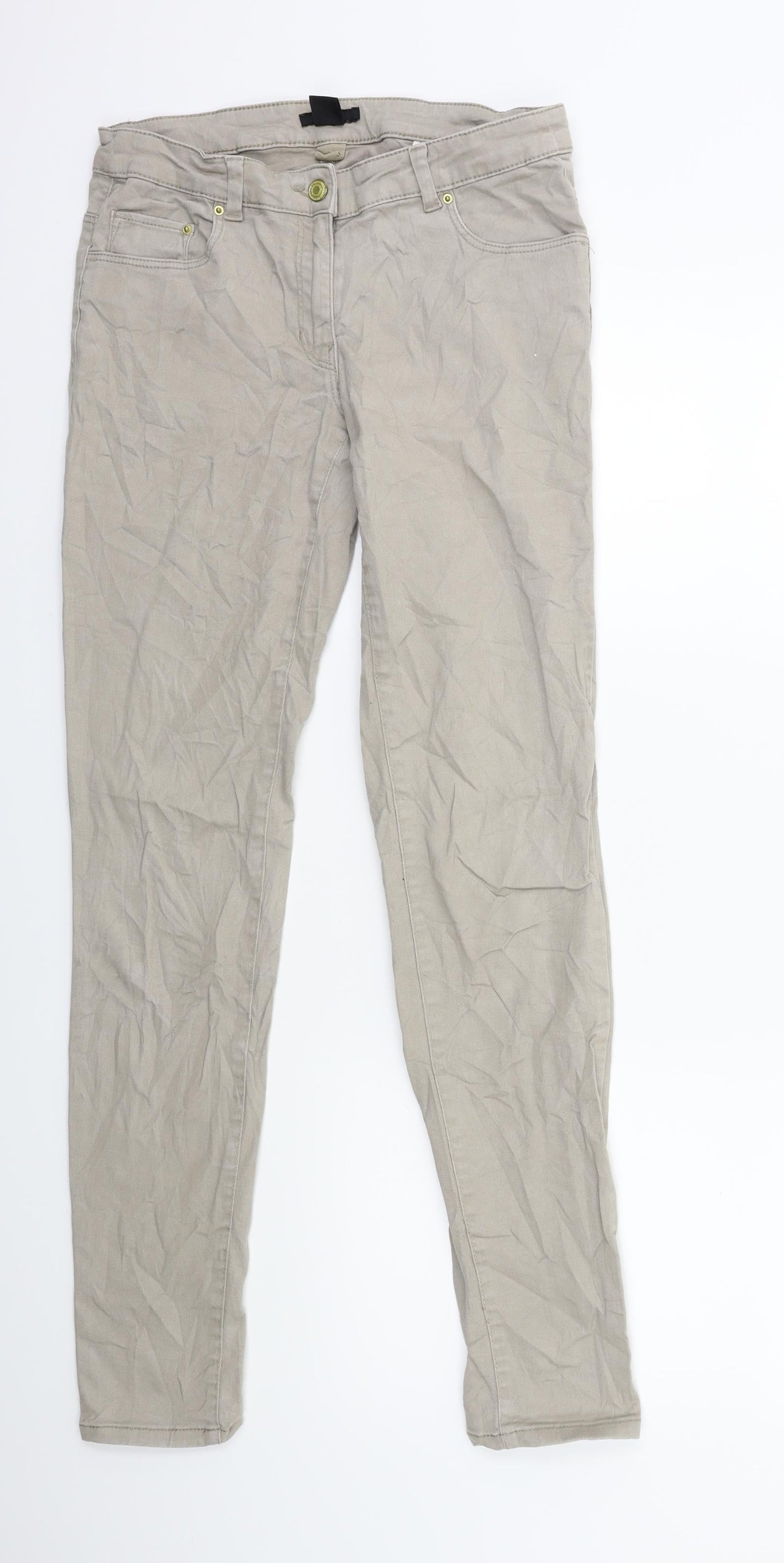 H&M Womens Green  Denim Skinny Jeans Size 10 L30 in