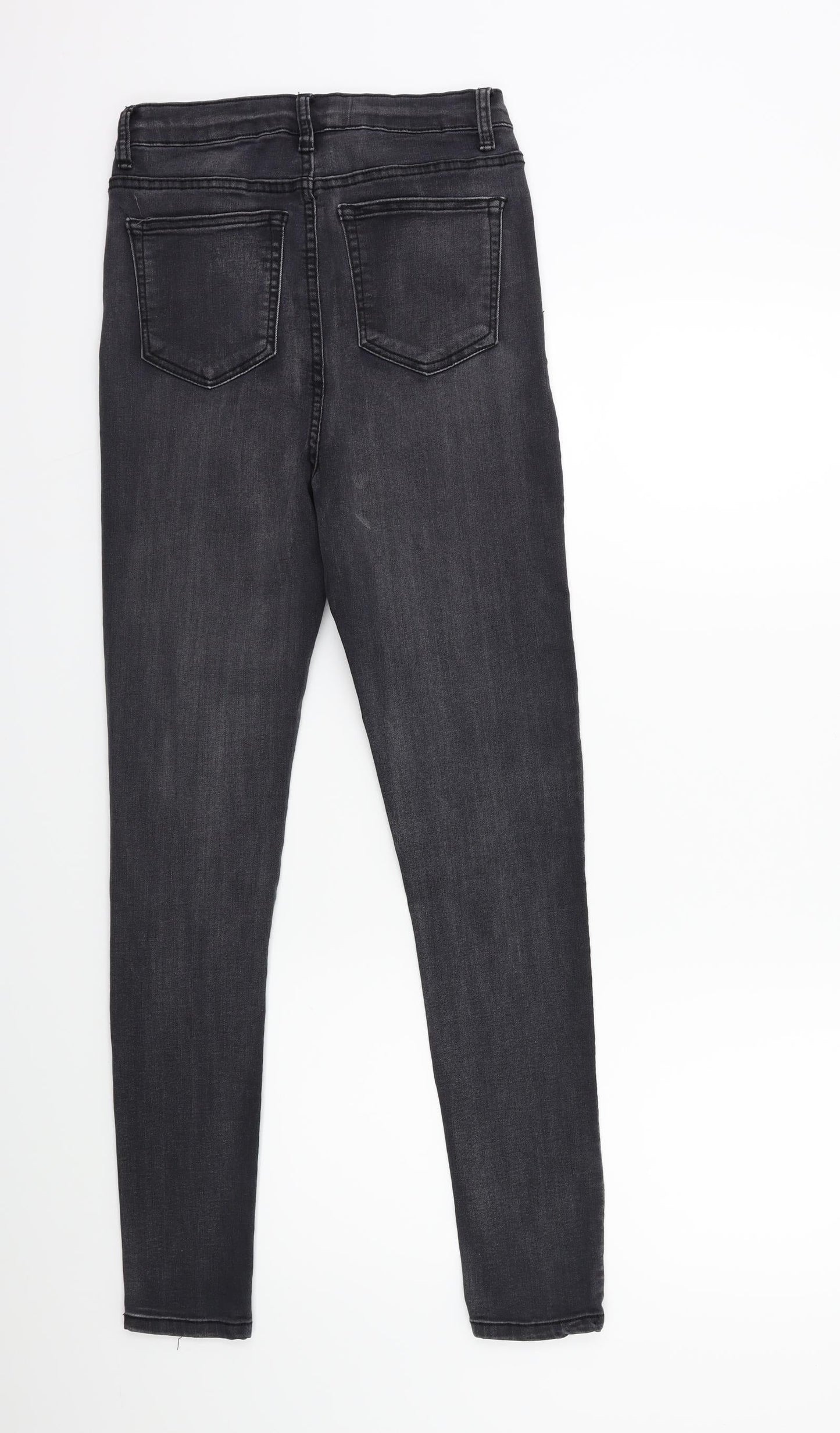 PRETTYLITTLETHING Womens Grey  Denim Skinny Jeans Size 10 L27 in