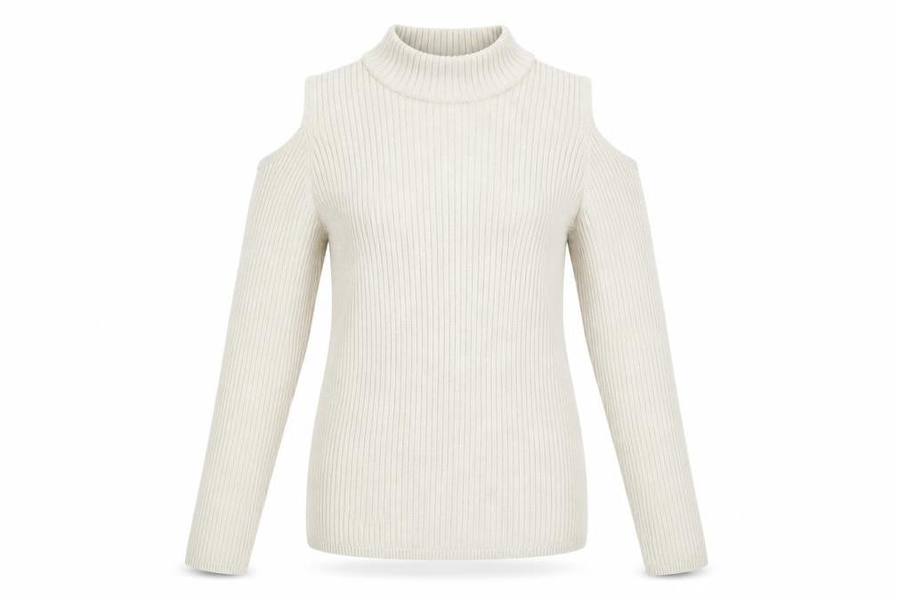 New Look Womens Beige  Knit Pullover Jumper Size 18  - Open Shoulders
