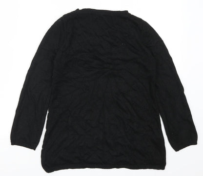 Next Womens Black Striped  Pullover Jumper Size 6