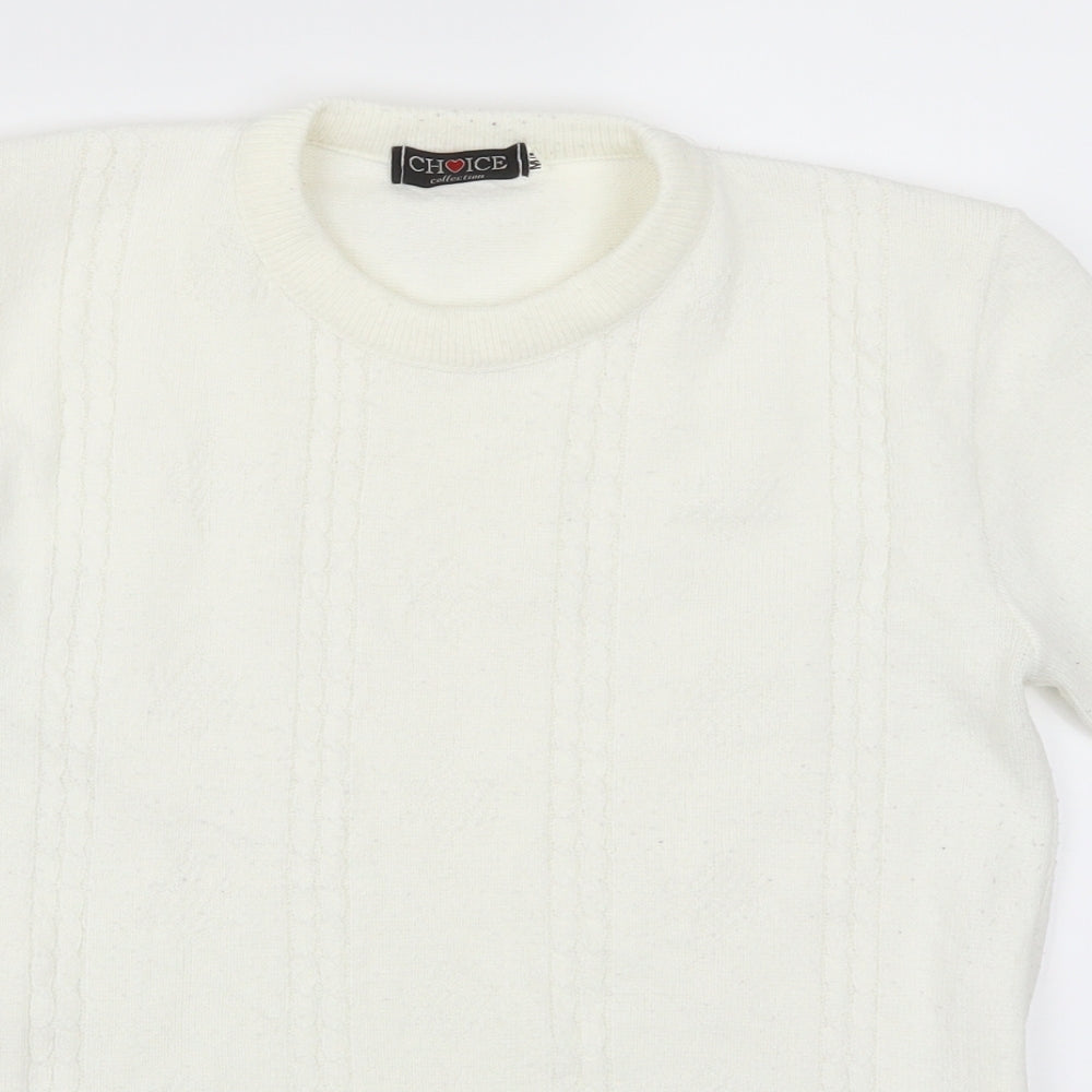 Choice Womens White   Pullover Jumper Size M