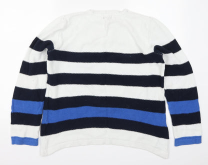 Preloved Kenar Womens Blue Striped  Pullover Jumper Size XL - Back