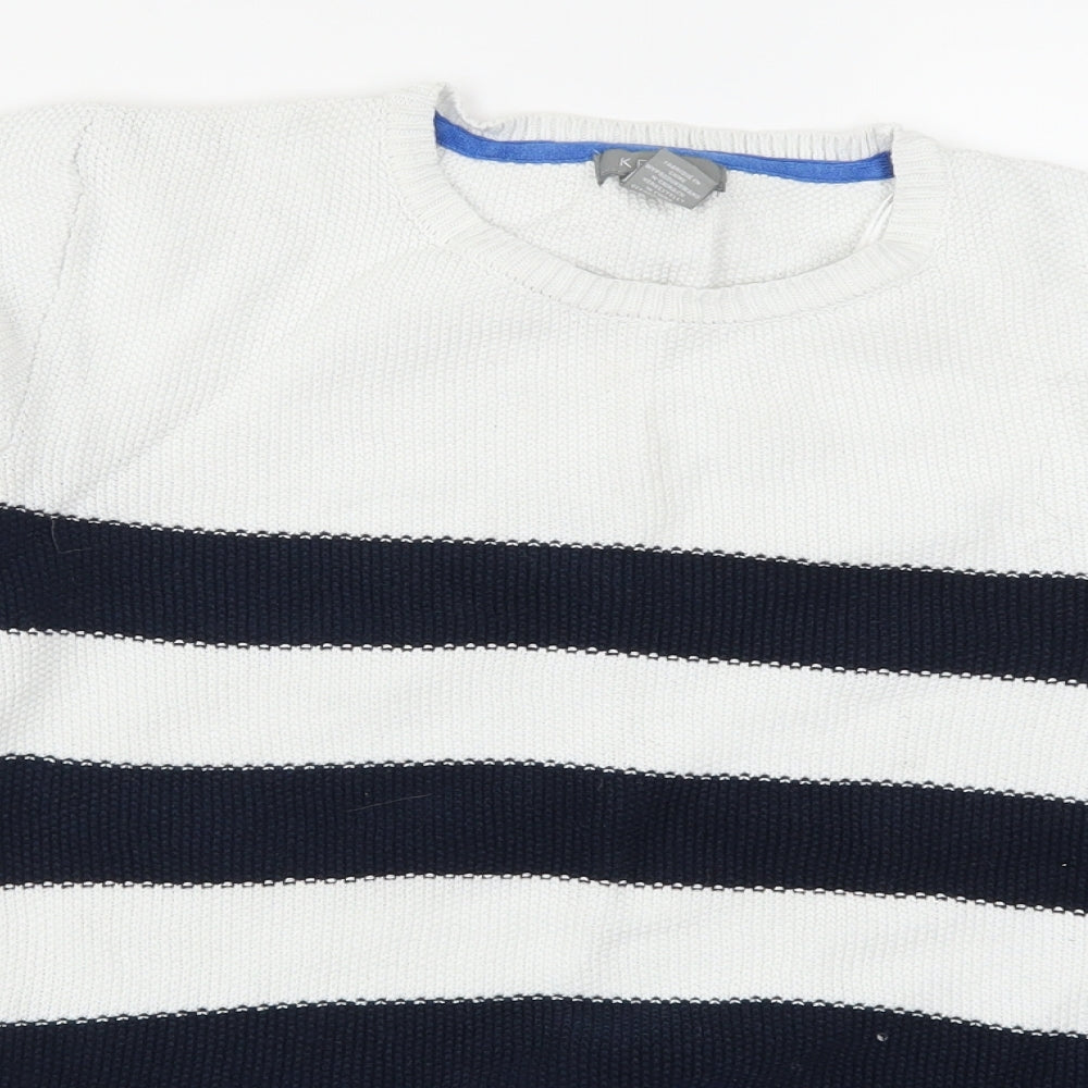Kenar Womens Blue Striped  Pullover Jumper Size XL