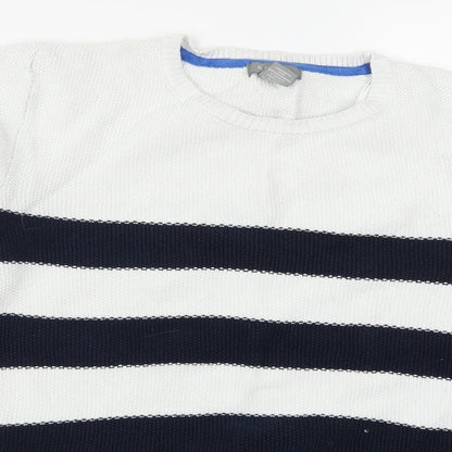 Preloved Kenar Womens Blue Striped  Pullover Jumper Size XL - Detail