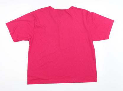 Preloved Canada Womens Pink   Basic T-Shirt Size 16 - Back