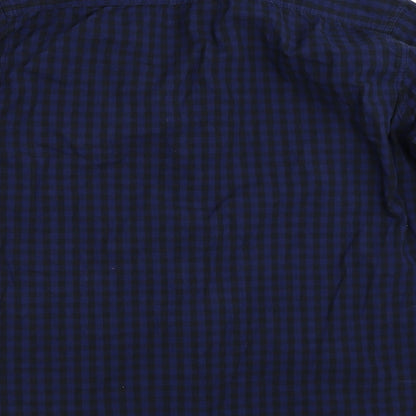 Preloved Industrialize Mens Blue Check   Button-Up Size L - Label