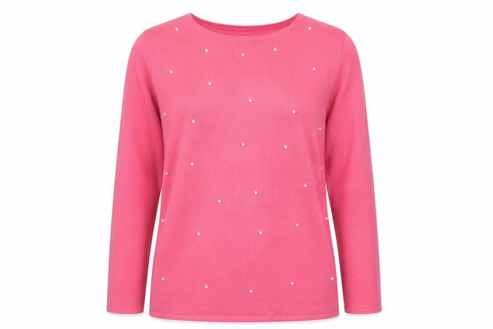Bonmarché Womens Pink Knit Pullover Jumper Size 14
