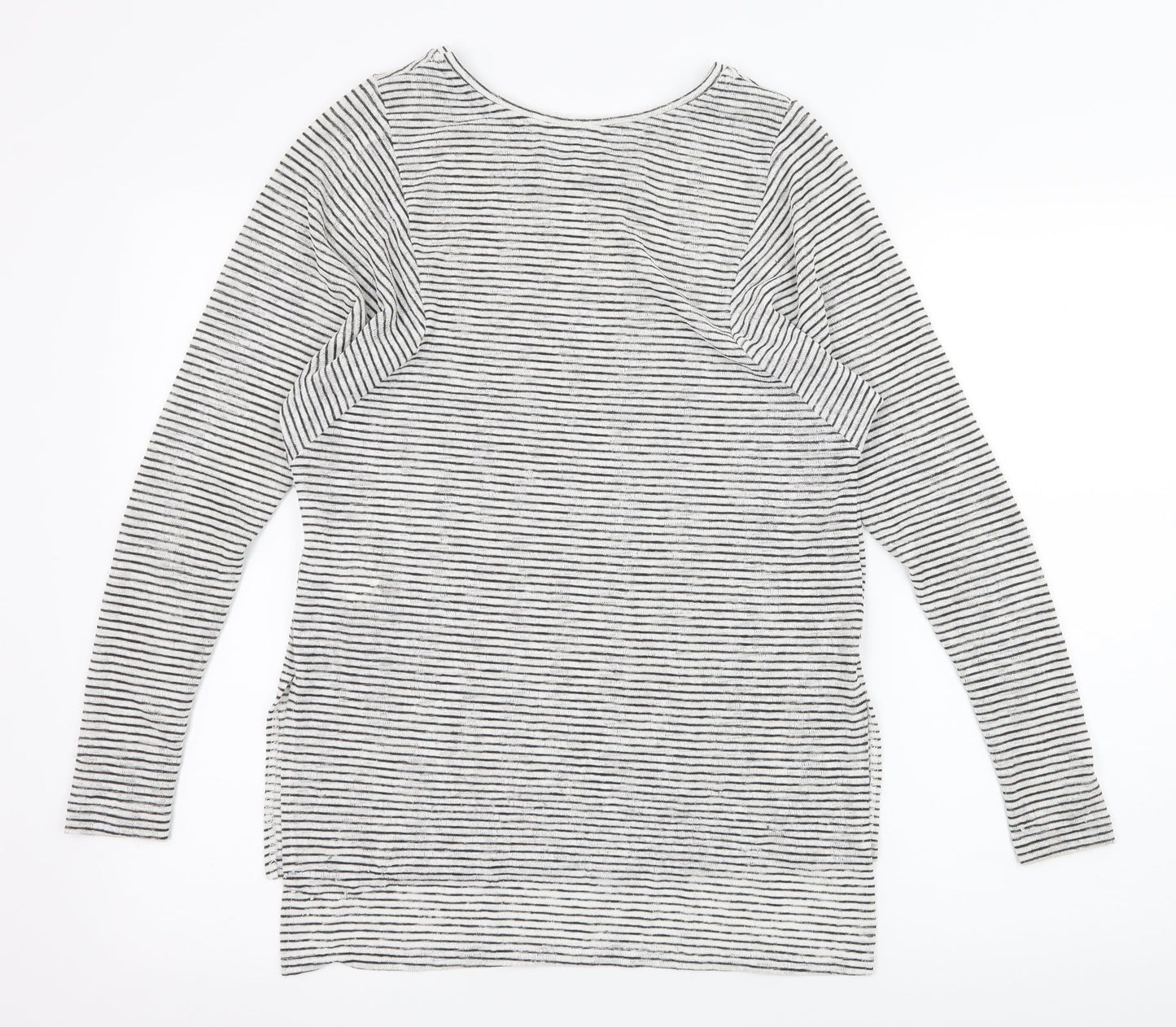 Zara Womens White Striped Knit Pullover Jumper Size S