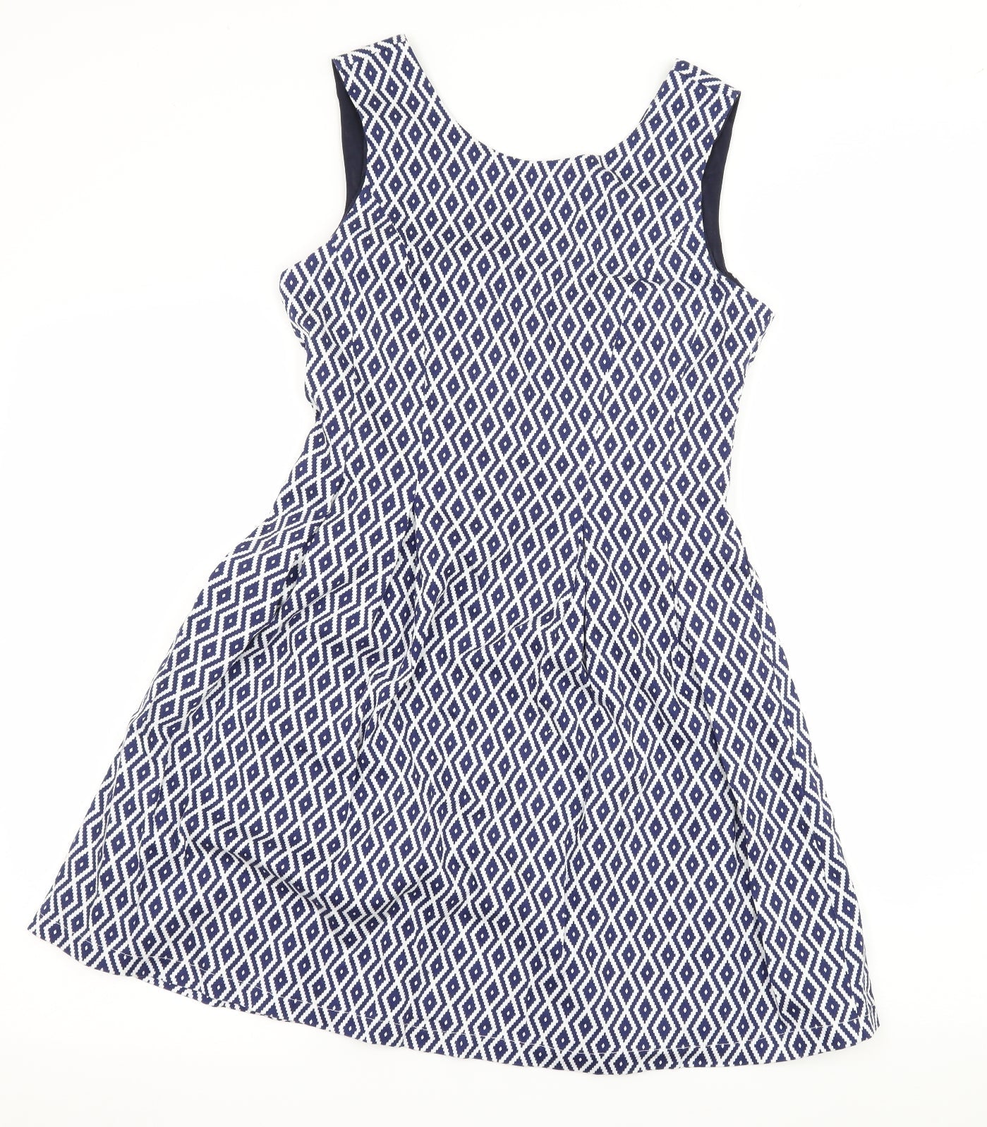 Colotee Womens Blue Geometric  Fit & Flare  Size 10