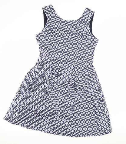 Colotee Womens Blue Geometric  Fit & Flare  Size 10