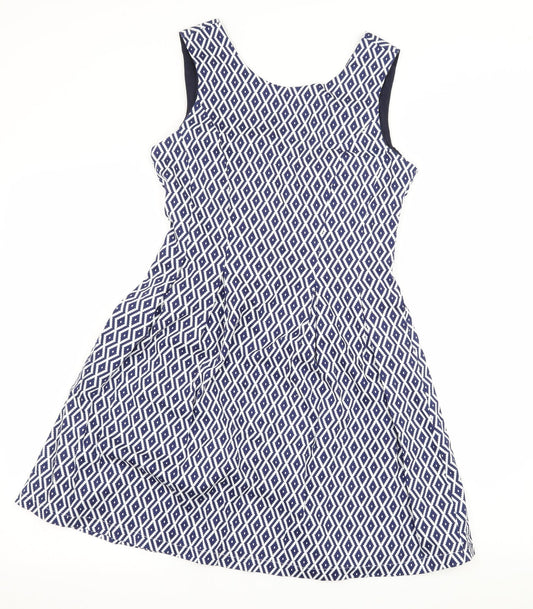 Colotee Womens Blue Geometric  Fit & Flare  Size 10