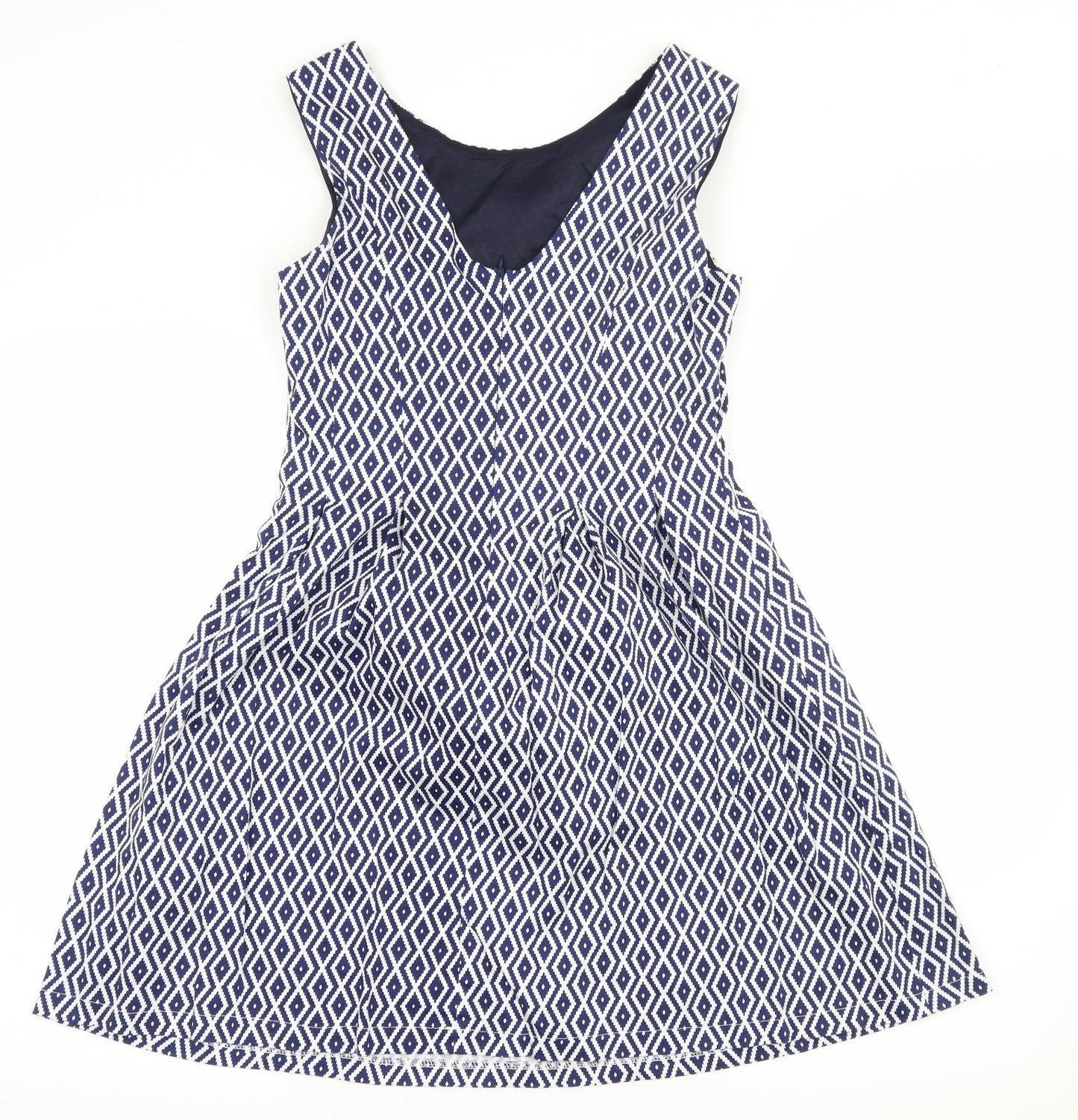 Colotee Womens Blue Geometric  Fit & Flare  Size 10