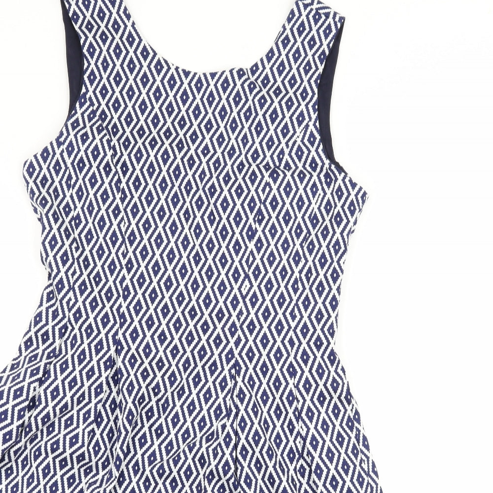 Colotee Womens Blue Geometric  Fit & Flare  Size 10
