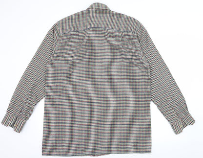 Preloved Tom Hagan Mens Beige Check   Button-Up Size M - Back