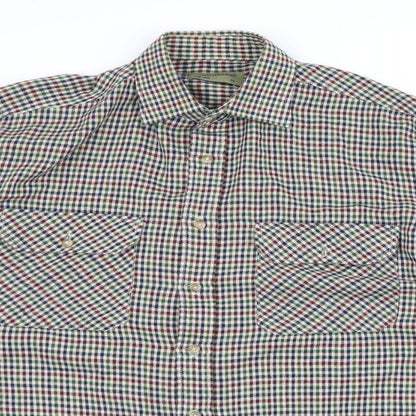 Preloved Tom Hagan Mens Beige Check   Button-Up Size M - Detail