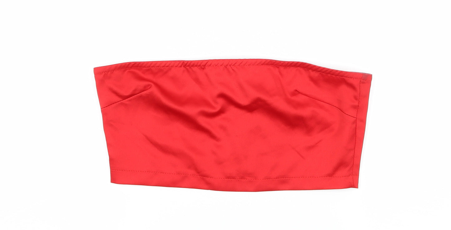Missguided Womens Red  Satin Basic Tank Size 10