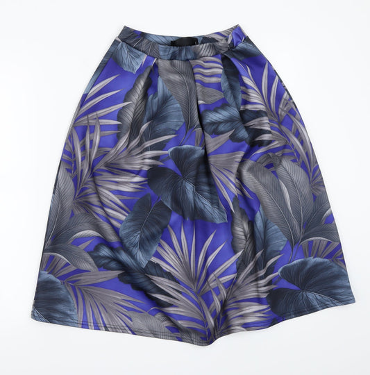 Fashion Union Womens Blue Floral  A-Line Skirt Size 8