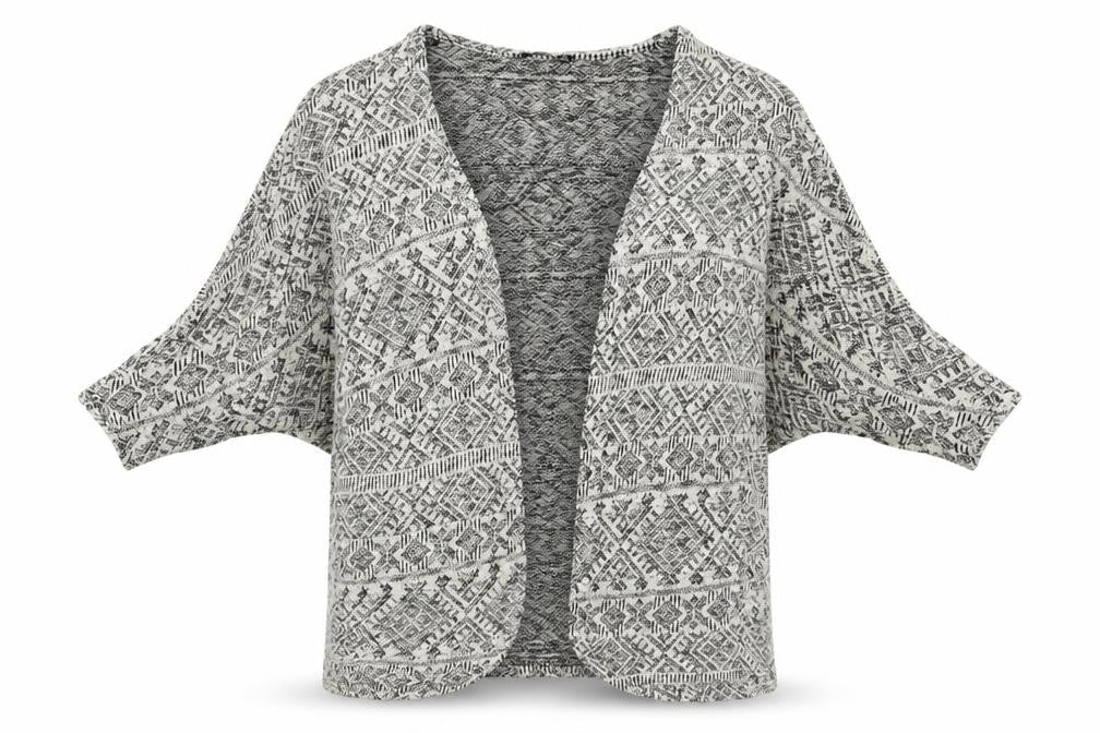 Atmosphere Womens White Geometric  Cardigan Jumper Size S