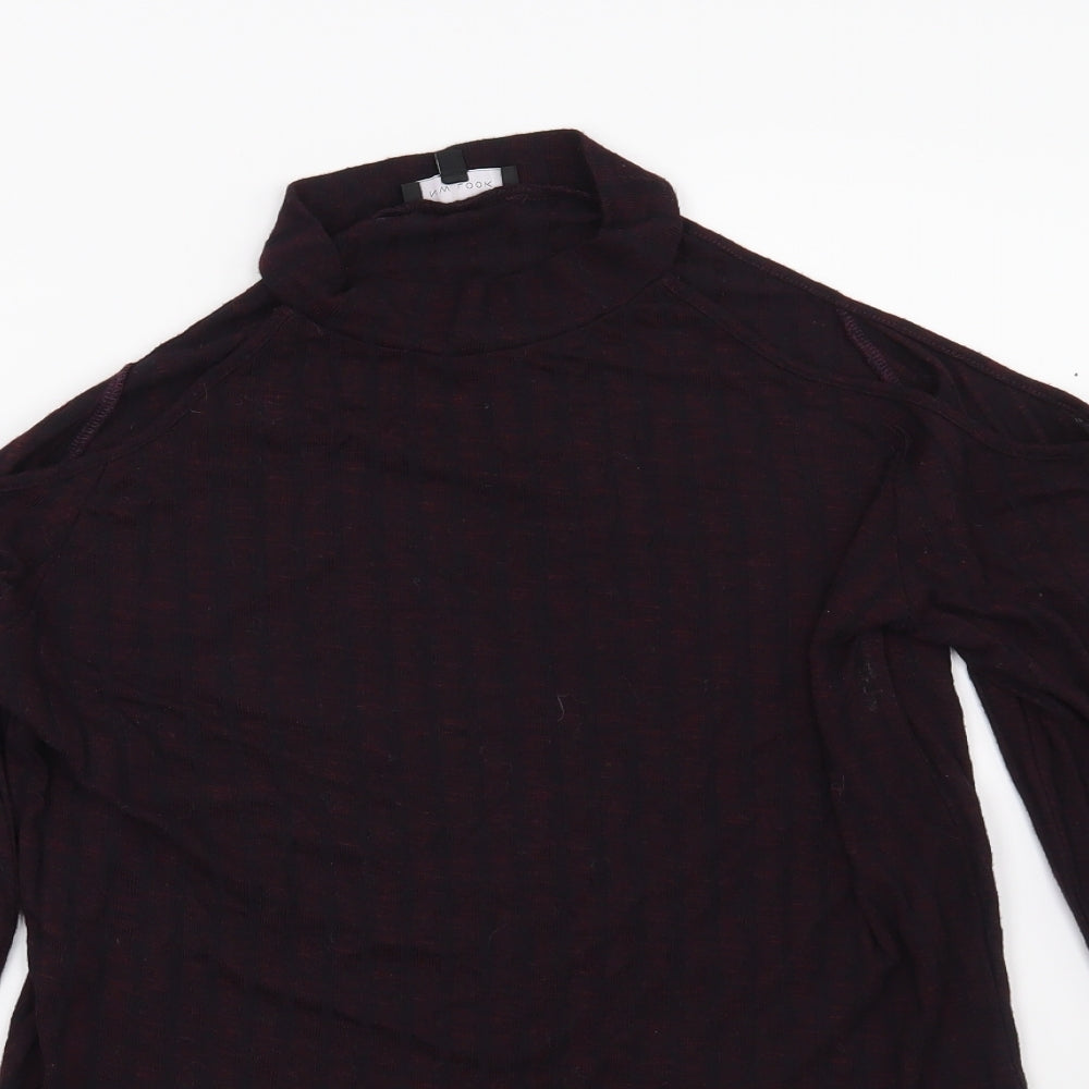 New Look Womens Red Striped  Basic Blouse Size 16