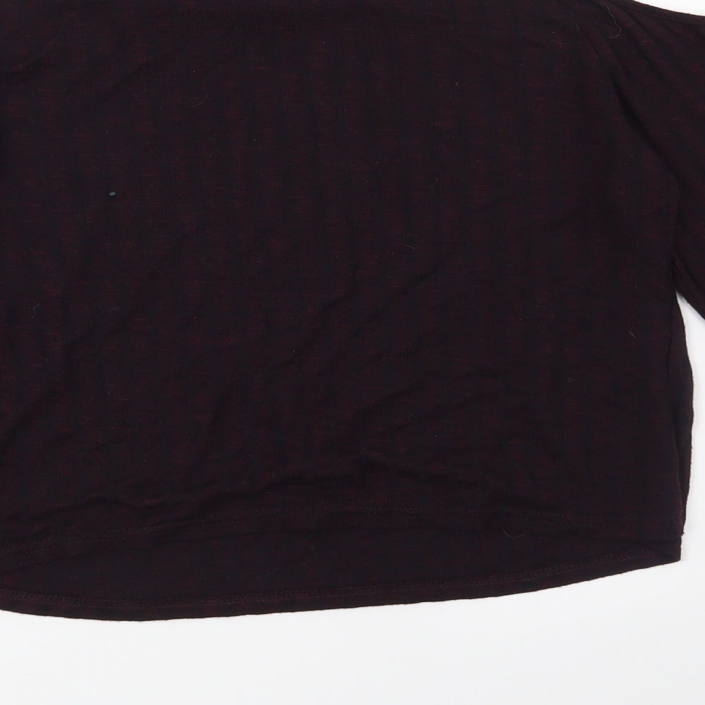 New Look Womens Red Striped  Basic Blouse Size 16