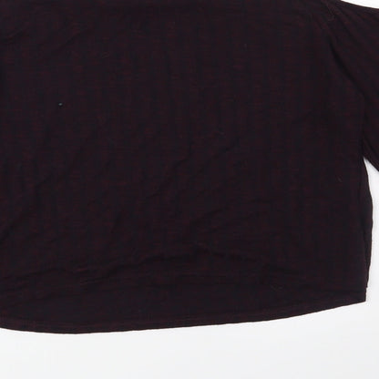 Preloved New Look Womens Red Striped  Basic Blouse Size 16 - Label